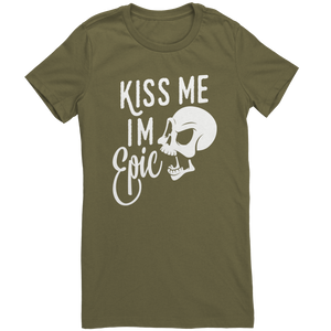 Kiss_Me_Im_Epic_Ladies_Cotton_Tee_Military_Green_Mockup.png