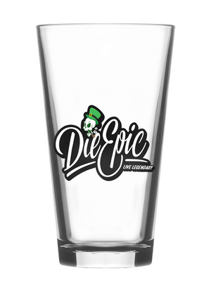 Die Epic Beer Pint Glass Irish Skull 16oz