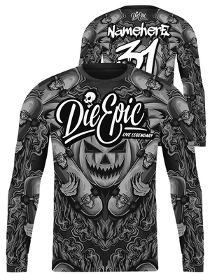 Die Epic Jack O'Lantern Multicolor Custom Long Sleeve Jersey