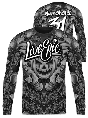 Live Epic Jack O'Lantern Multicolor Custom Long Sleeve Jersey