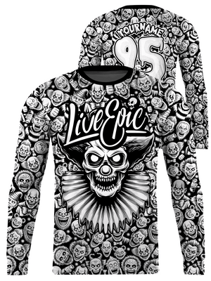 Live Epic Creepy Clown Custom Long Sleeve Jersey