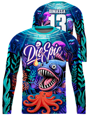 Die Epic Deep Sea B Custom Long Sleeve Jersey