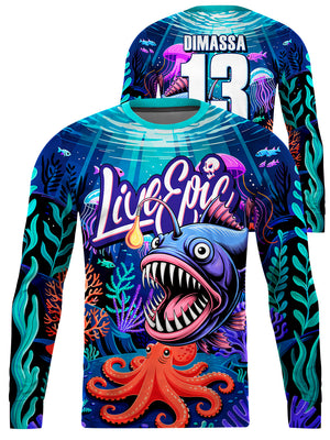 Live Epic Deep Sea B Custom Long Sleeve Jersey