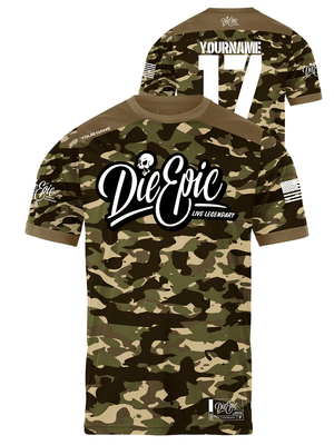 Die Epic Military Coyote Camo Custom Short Sleeve Jersey