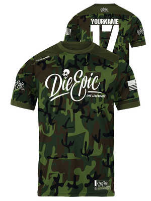Die Epic Military Camo Custom Short Sleeve Jersey