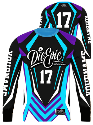 Die Epic Purple Armor Custom Long Sleeve Jersey