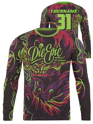 Die Epic Spooky Custom Long Sleeve Jersey