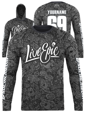 Live Epic Tattoo Flash MULTICOLOR Custom Long Sleeve Jersey