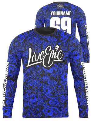 Live Epic Tattoo Flash MULTICOLOR Custom Long Sleeve Jersey