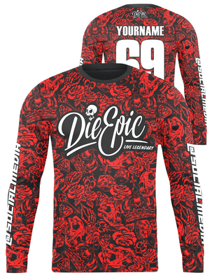 Die Epic Tattoo Flash MULTICOLOR Custom Long Sleeve Jersey
