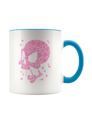 Heart Burst Red Skull Accent Mug 11oz