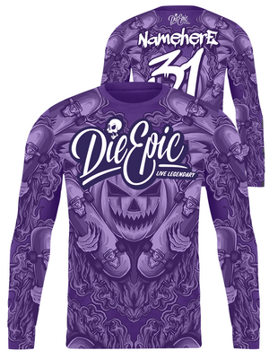 Die Epic Jack O'Lantern Multicolor Custom Long Sleeve Jersey