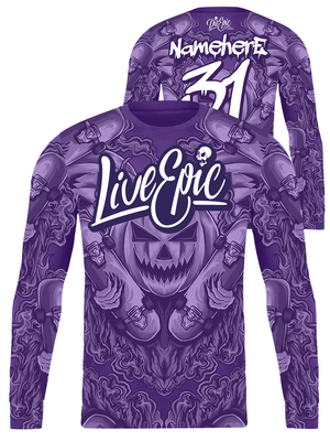Live Epic Jack O'Lantern Multicolor Custom Long Sleeve Jersey