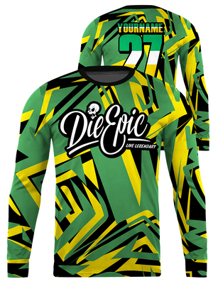 Die Epic Rasta Custom Long Sleeve Jersey