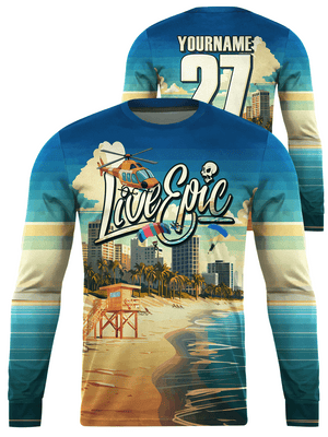 Live Epic Coastal Skies One Custom Long Sleeve Jersey