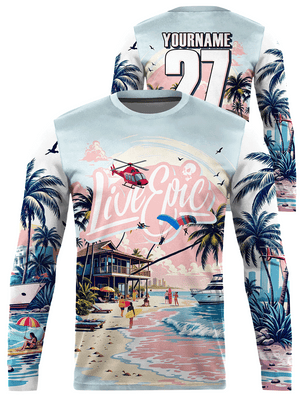 Live Epic Coastal Skies Three Custom Long Sleeve Jersey