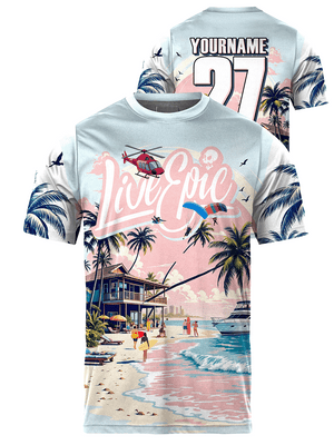 Live Epic Coastal Skies Three Custom Short Sleeve Jersey