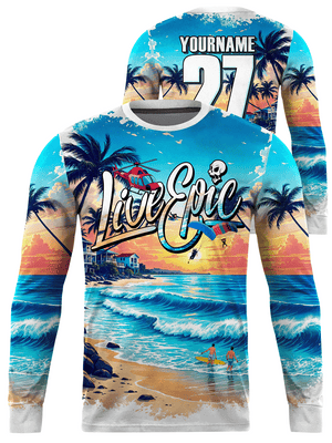 Live Epic Coastal Skies Four Custom Long Sleeve Jersey
