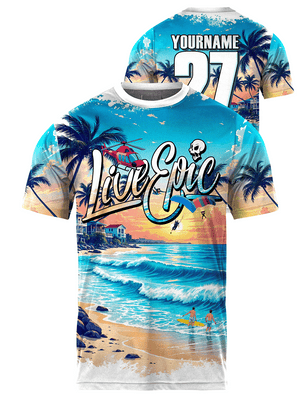 Live Epic Coastal Skies Four Custom Short Sleeve Jersey