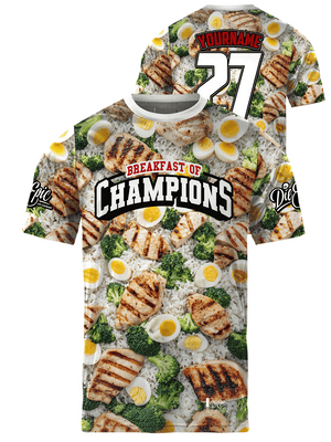 Die Epic Breakfast of Champions Custom Short Sleeve Jersey