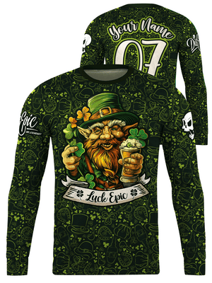 Luck Epic Saint Patrick's Custom Long Sleeve Jersey