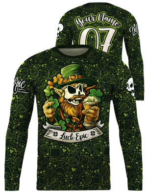 Luck Epic Saint Patrick's Skull Custom Long Sleeve Jersey