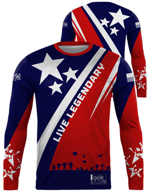 [SAVING FORGOTTEN WARRIORS CHARITY] Live Legendary Patriotic Custom Long Sleeve Jersey