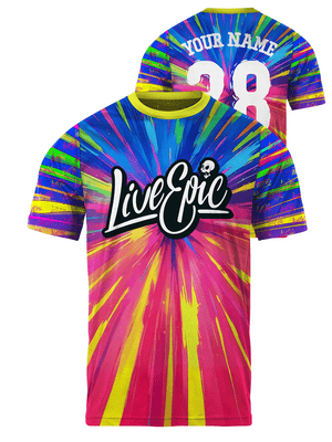 Live Epic Tie Dye Custom Short Sleeve Jersey