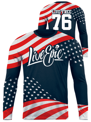 [911 CHARITY] Live Epic USA Live Free Long Sleeve Jersey