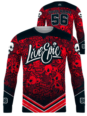 Live Epic Sticker Bomb Custom Long Sleeve Jersey