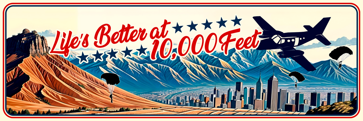 [USA ship only] Skydiving White Bumper Sticker