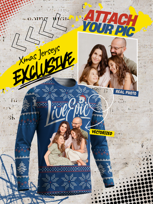 Live Epic Frosted Threads Xmas Custom Long Sleeve Jersey