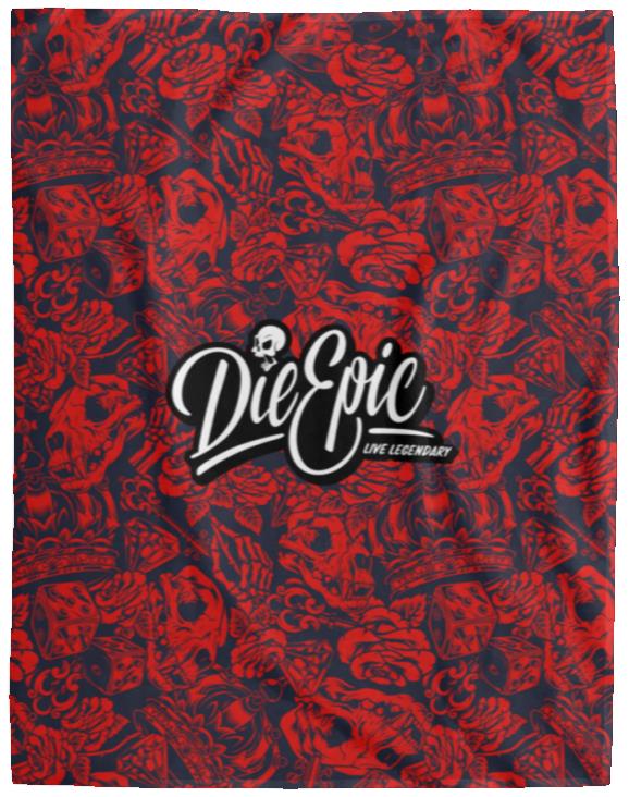 [USA ONLY] Die Epic Red Tattoo Flash Cozy Plush Fleece Blanket - 60x80