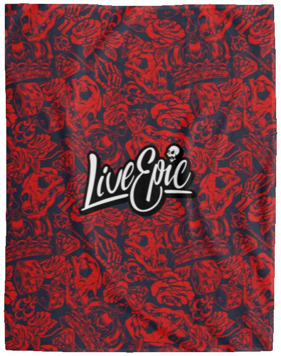 [USA ONLY] Live Epic Red Tattoo Flash Cozy Plush Fleece Blanket - 60x80