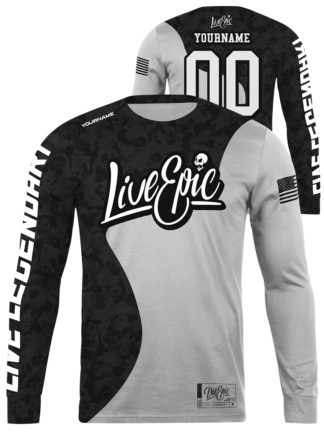 Live Epic Yin Yang Custom Long Sleeve Jersey