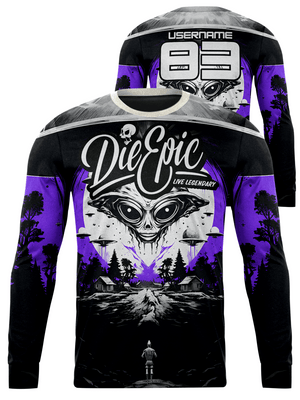 Live Epic Alien Invasion Multicolor Custom Long Sleeve Jersey