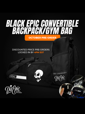 [OCTOBER PRE-ORDER ITEM] Black Epic Convertible Backpack/Gym Bag