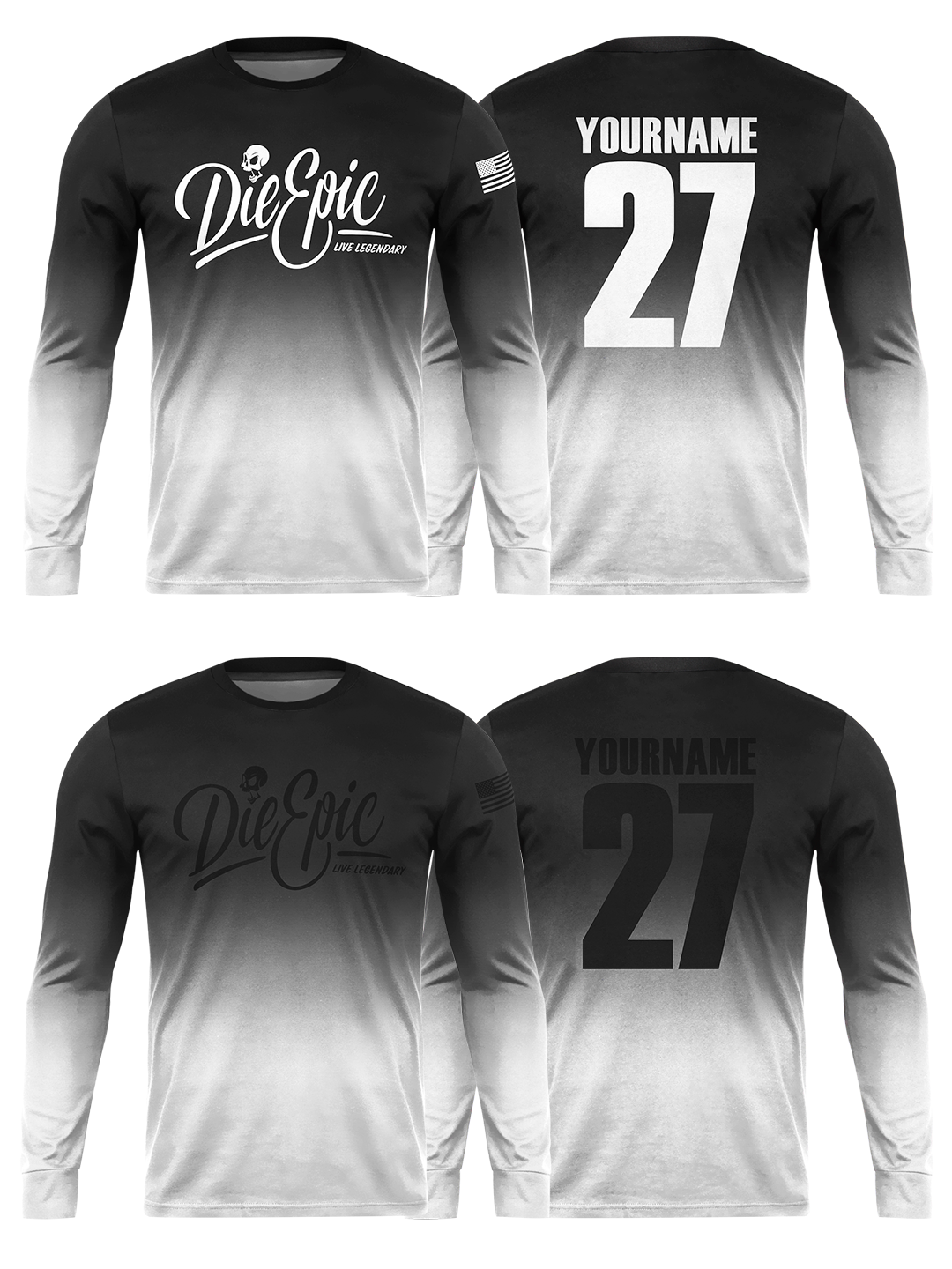 [MULTICOLOR] Die Epic Phantom Wash Custom Long Sleeve Jersey