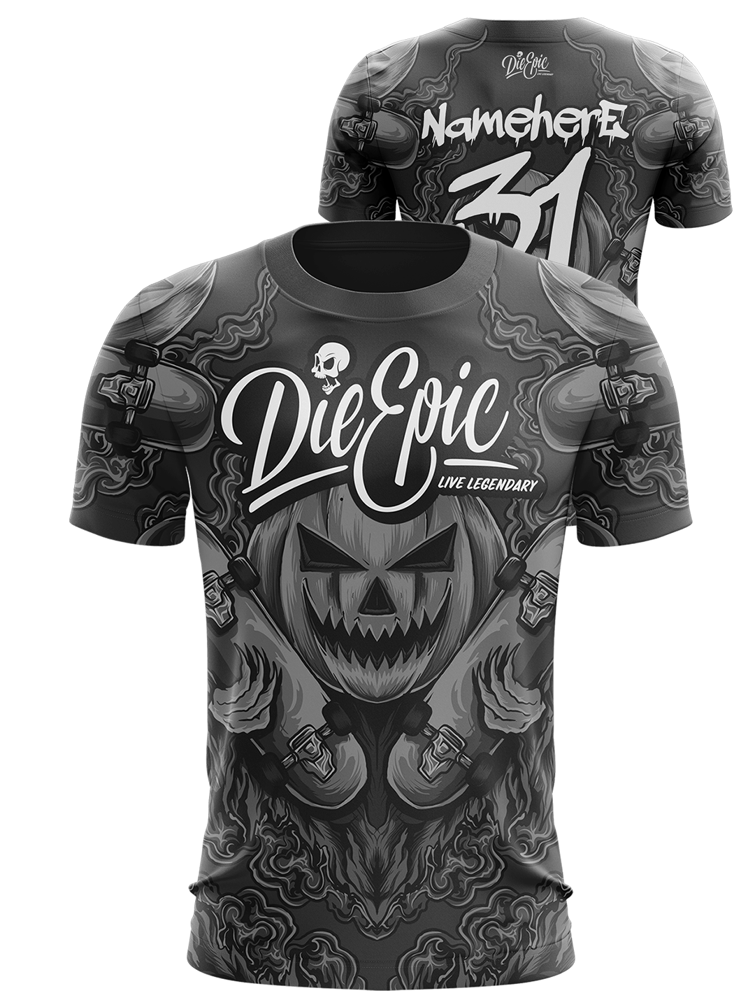 Die Epic Jack O&#39;Lantern Multicolor Custom Short Sleeve Jersey