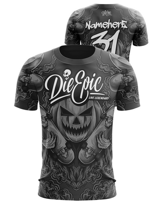 Die Epic Jack O'Lantern Multicolor Custom Short Sleeve Jersey