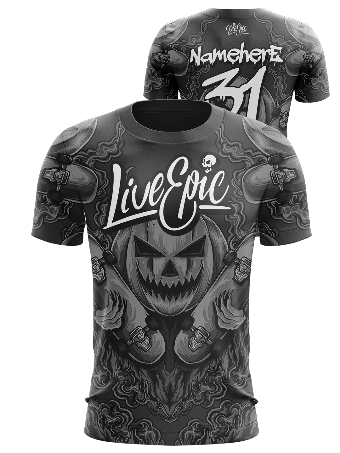 Live Epic Jack O&#39;Lantern Multicolor Custom Short Sleeve Jersey