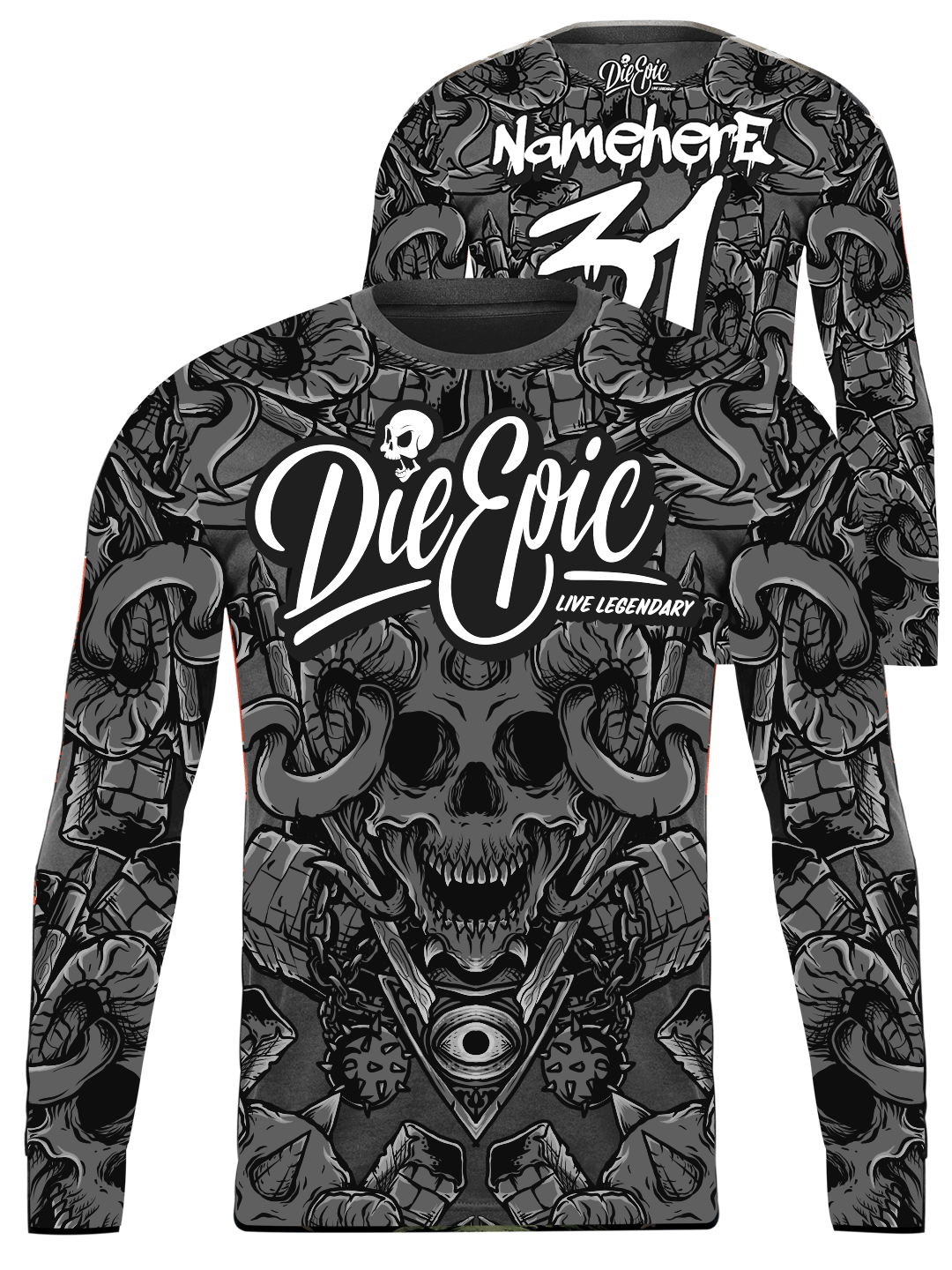 Die Epic Lucifer Multicolor Custom Long Sleeve Jersey