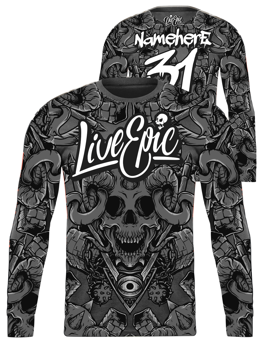 Live Epic Lucifer Multicolor Custom Long Sleeve Jersey