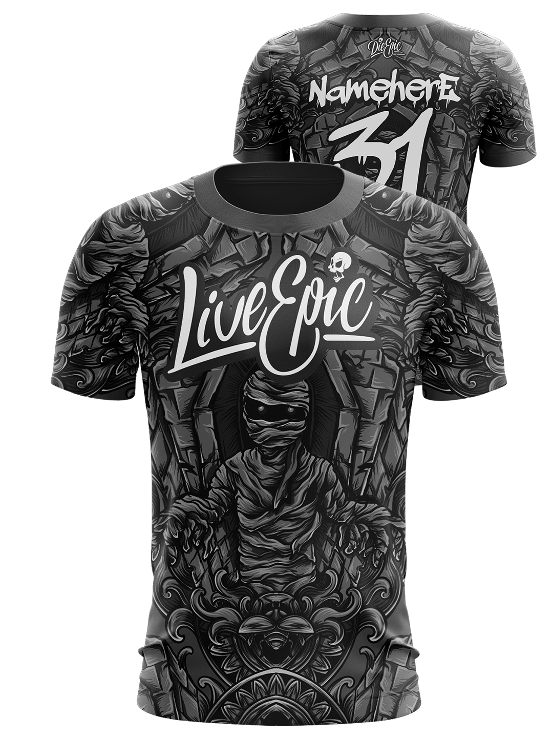 Live Epic Mummy Multicolor Custom Short Sleeve Jersey