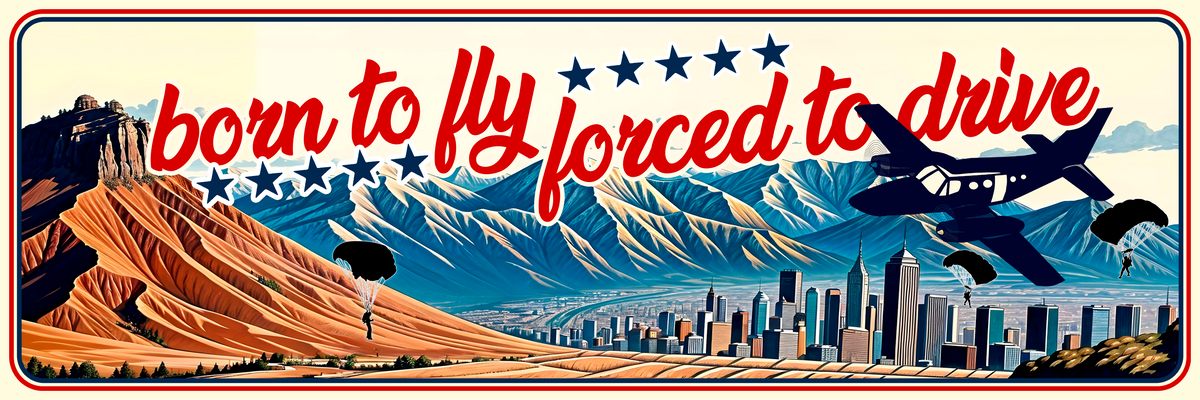 [USA ship only] Skydiving White Bumper Sticker