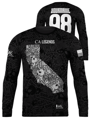 Country State Legends Sticker Camo Custom Long Sleeve Jersey