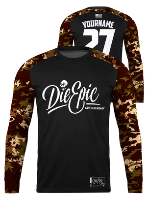 Die Epic Coyotte Camo Mission Ready Custom Long Sleeve Jersey