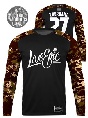 Live Epic Coyotte Camo Mission Ready Custom Long Sleeve Jersey