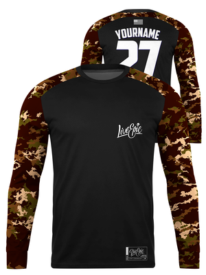 Live Epic Coyotte Camo Mission Ready Custom Long Sleeve Jersey
