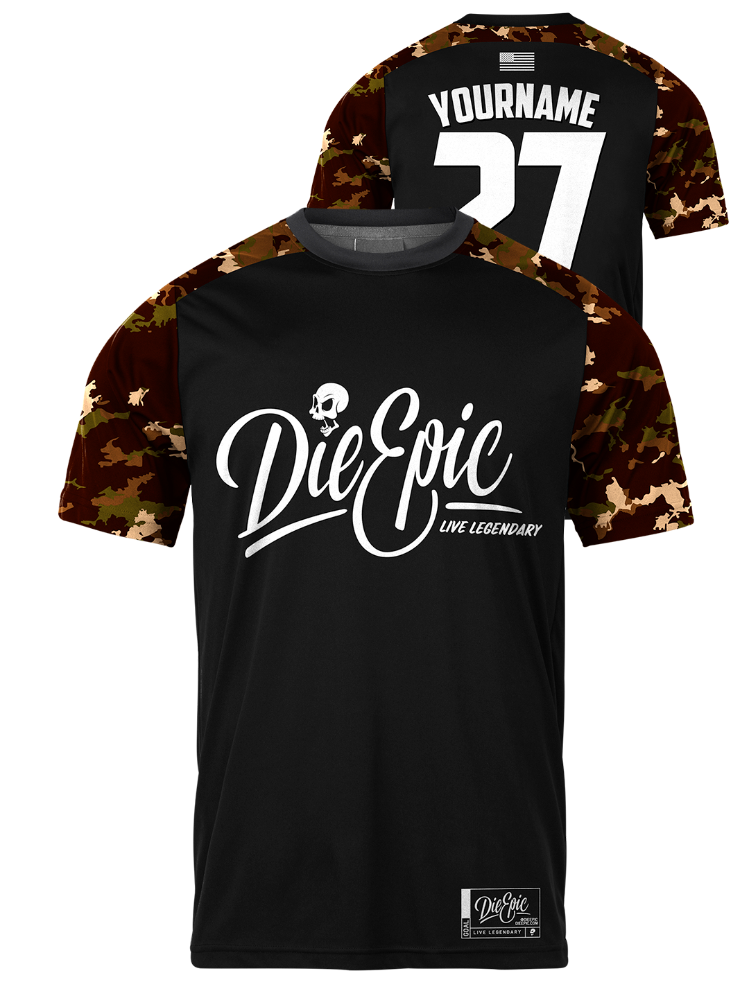 Die Epic Coyotte Camo Mission Ready Custom Short Sleeve Jersey